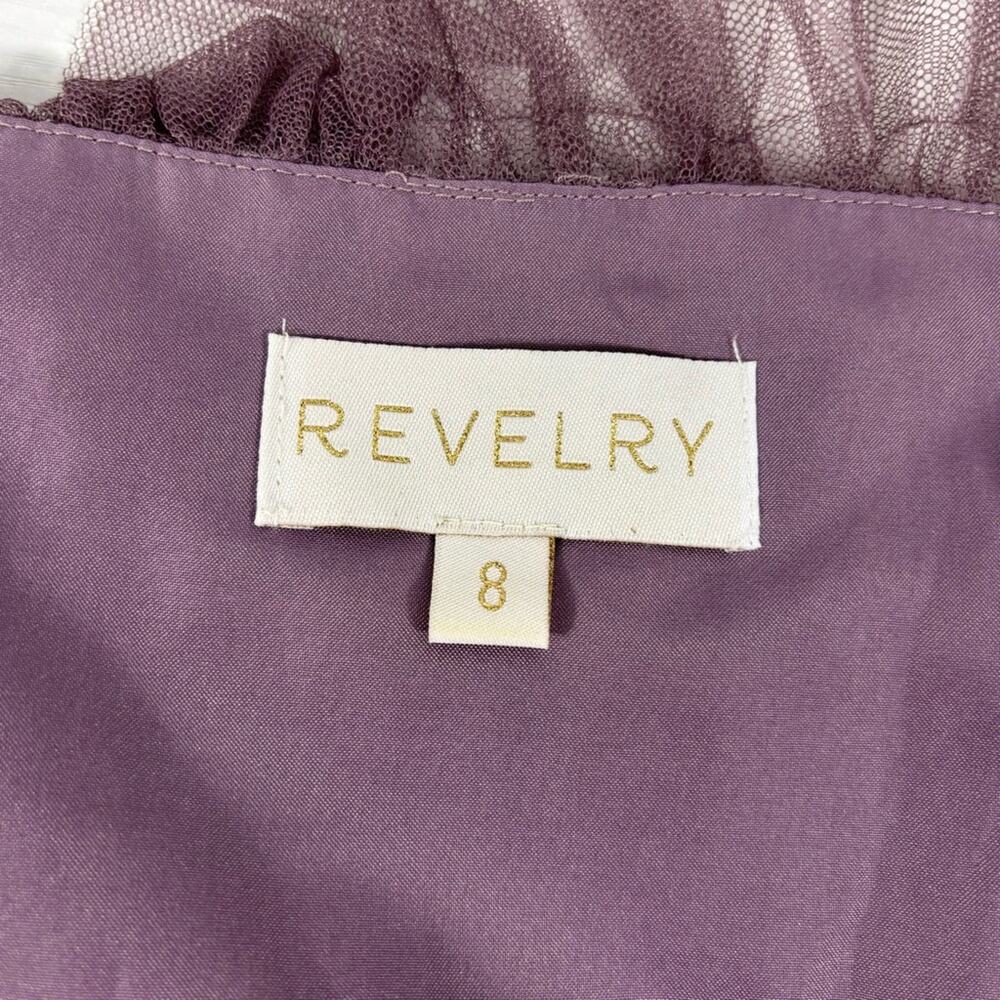 Revelry Lavender Tulle Tiered Maxi Dress Size 8 C1 - Picture 7 of 8